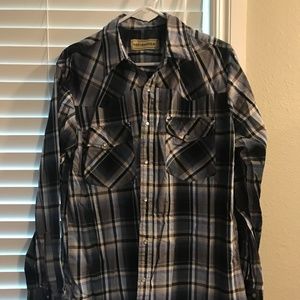 Bit & Bridle Long Sleeve Pearl Snap Button Down